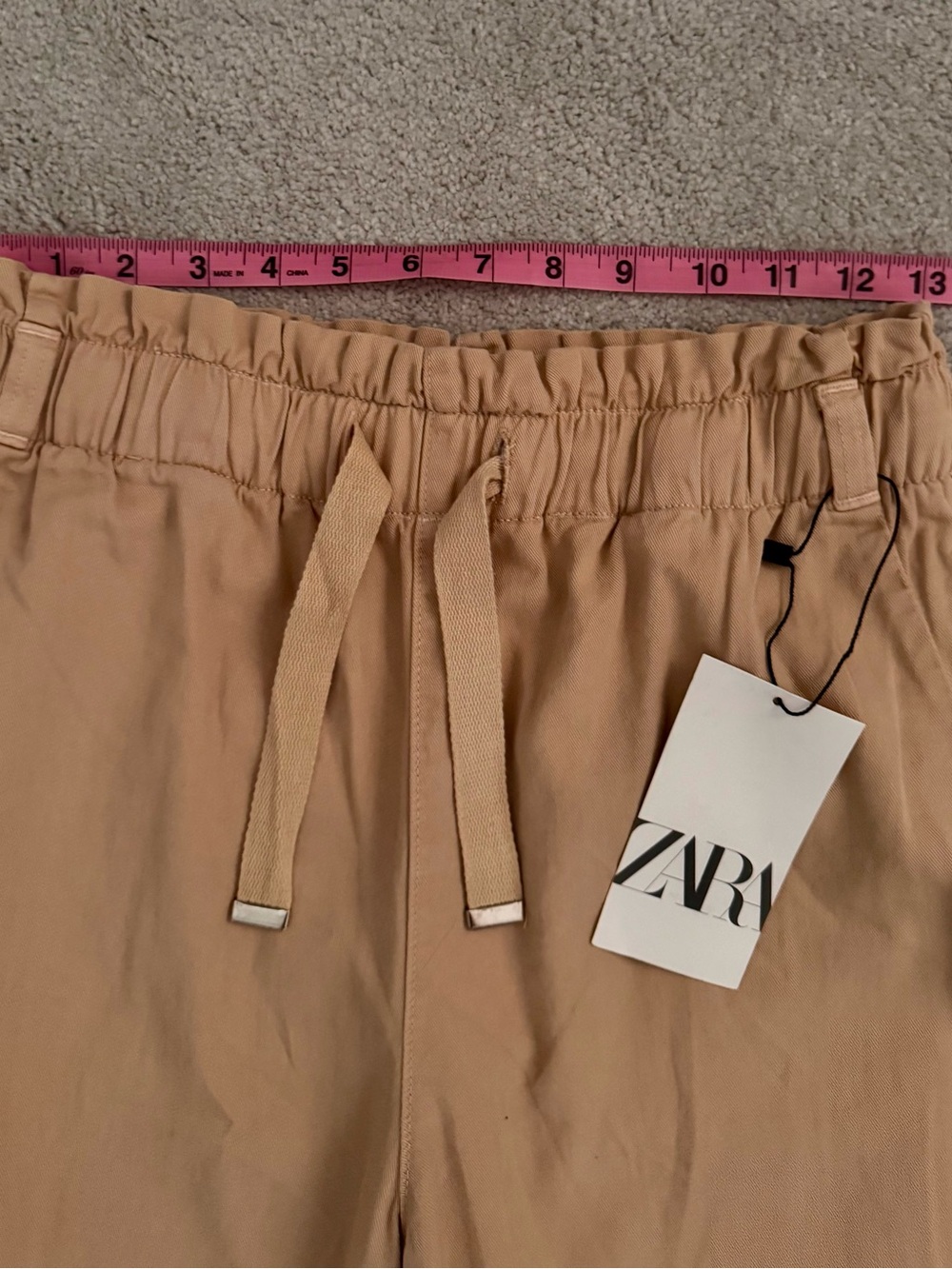 NWT Zara women’s Tan Drawstring Casual Pants - Picture 7 of 13